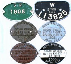 Wagon Registration Plates, quantity 4 comprising: BR(W) 31T Registered 1966 No 398; BR(M) 20T