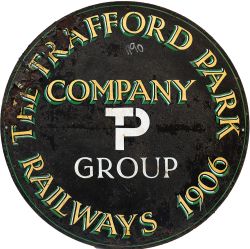 Locomotive ownership plate THE TRAFFORD PARK RAILWAYS COMPANY 1906 TP GROUP as fitted to Yorkshire