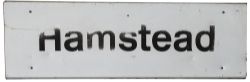 Modern image Station Sign, Hamstead. The station is on the Birmingham New Street to Walsall line