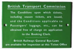 British Transport Commission, Southern light green enamel sign Conditions upon which tickets etc….
