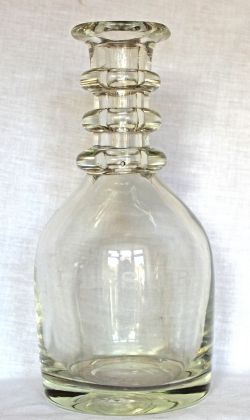 LB&SCR glass Carafe, triple ring neck with a further ring lip. Etched clearly with company initials.