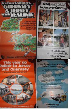 Railair Posters Channel Islands qty 4 comprising: Its Fun Sailing To Guernsey & Jersey with Sealink;