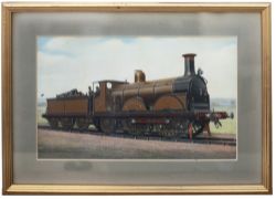 Original painting of London Brighton & South Coast Railway 0-4-2 number 214 Gladstone, artist