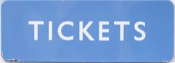 BR(SC) FF enamel station sign TICKETS. In very good condition with minor edge chipping, measures