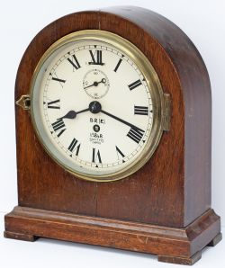 British Railways Eastern Region 6 inch mahogany cased mantle clock. The original dial shows BR(E)
