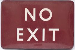 BR(M) FF enamel station sign NO EXIT. In very good condition with a couple of edge chip repairs.