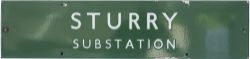 BR(S) enamel railway sign STURRY SUBSTATION. In very good condition with minor edge chipping.