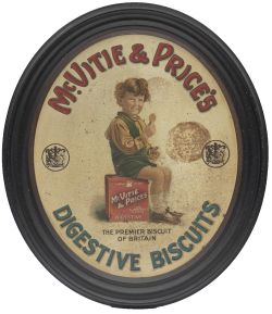 Advertising lithographed tin plate sign MCVITIE & PRICE'S DIGESTIVE BISCUITS THE PREMIER BISCUIT