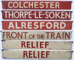 Six LNER Liverpool Street Station painted steel indicator boards with the following locations;