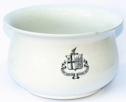 GWR china Chamber Pot with full Great Western Railway Hotels Twin Shield Coat Of Arms. Base marked
