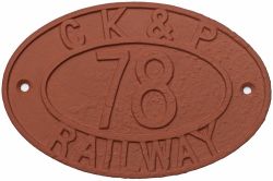 Cockermouth, Keswick and Penrith Railway cast iron Bridge plate CK & P RAILWAY 78. From the bridge