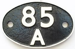 Shedplate 85A Worcester 1949-December 1965. This ex GWR shed was home to 80 locos in the 1950s,