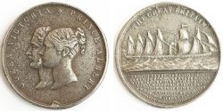 SS GREAT BRITTAIN launch day commemorative medal with Queen Victoria and Prince Albert to the
