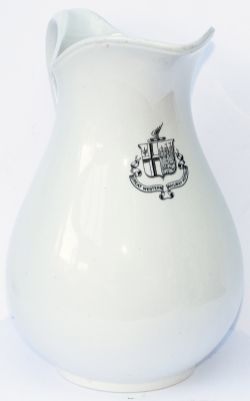 GWR china Wash Basin Jug with full Great Western Railway Hotels Twin Shield Coat Of Arms. Base