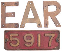 Smokebox numberplate 5917 ex East African Railways Garratt 4-8-2 + 2-8-4 named Mount Kitumbeine.