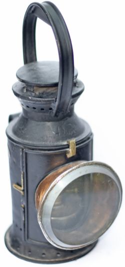 District Railway 3 Aspect handlamp stamped DR on the reducing cone and steel plated JOHN PHILLIPS