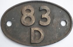 Shedplate 83D Plymouth Laira 1949 to September 1963, recoded 84A, closed to steam April 1964. This