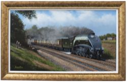 Original painting by Barry Price of LNER Gresley A4 4-6-2 60022 Mallard on the Up Tyne Tees