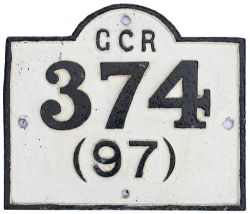 Great Central Railway cast iron viaduct plate GCR 374 (97) from the viaduct at Braunstone Gate