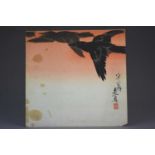 Shibata Zeshin (1807-1891), Crows Flying, and further Japanese woodblock prints