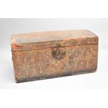 A George III tooled and gilt leather-covered travel trunk