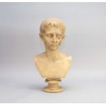 After Canova, a composite stone bust of the Young Octavian