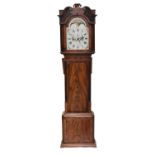 A George III mahogany painted dial longcase clock