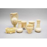A group of Belleek vases, 2nd period and later