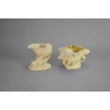 Two Belleek shell vases, First Period