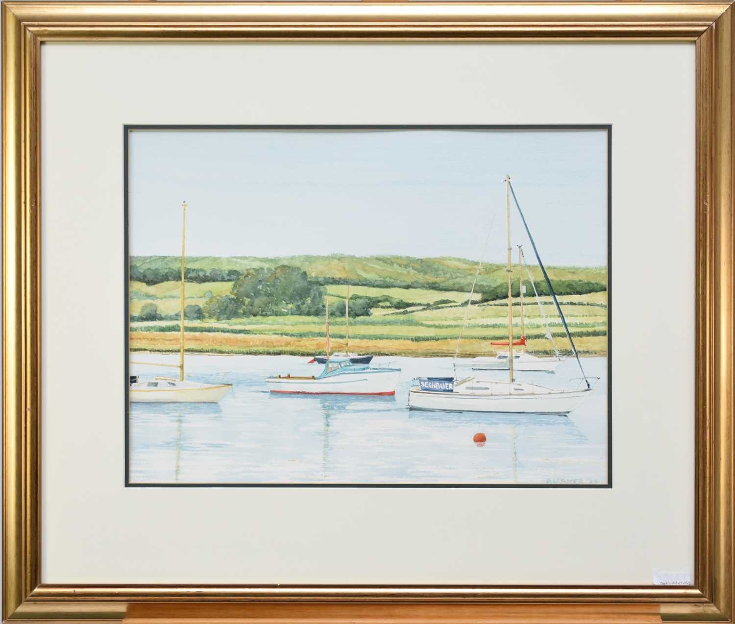 Bernard Kramer (British 20th Century) Pair of watercolours of Sailboats on the River Exe - Image 4 of 4
