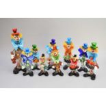 Twenty-five Murano glass clowns