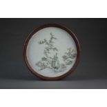 A Chinese porcelain 'faux bois' dish, Qing Dynasty