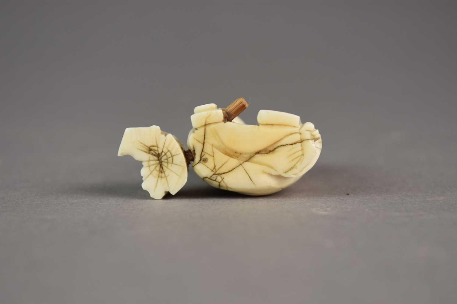 A Japanese bone inro and an ivory okimono - Image 6 of 6