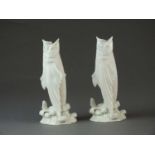 Pair of Belleek First Period fish spill vases