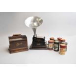 An Edison Gem wax cylinder player and a collection of cylinders