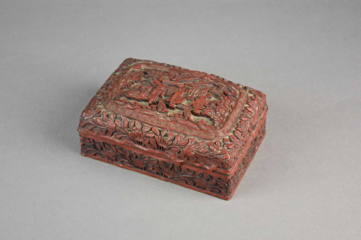 A Chinese cinnabar lacquer box and cover, Republic period