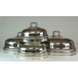 Six silver plated dish covers