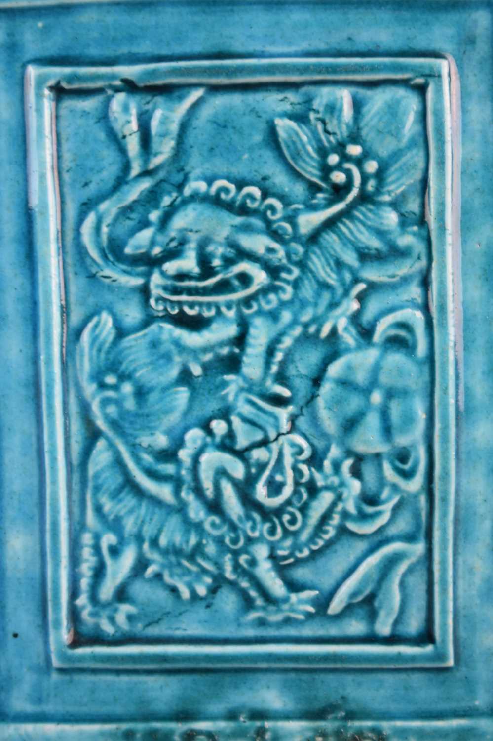 A Chinese Fahua turquoise glazed tea caddy - Image 2 of 4