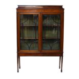 An Edwardian Regency style inlaid mahogany glazed display cabinet