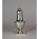 An early 20th century silver sugar caster