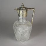 A Victorian silver mounted cut glass claret jug
