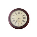 A 19th century mahogany circular wall timepiece