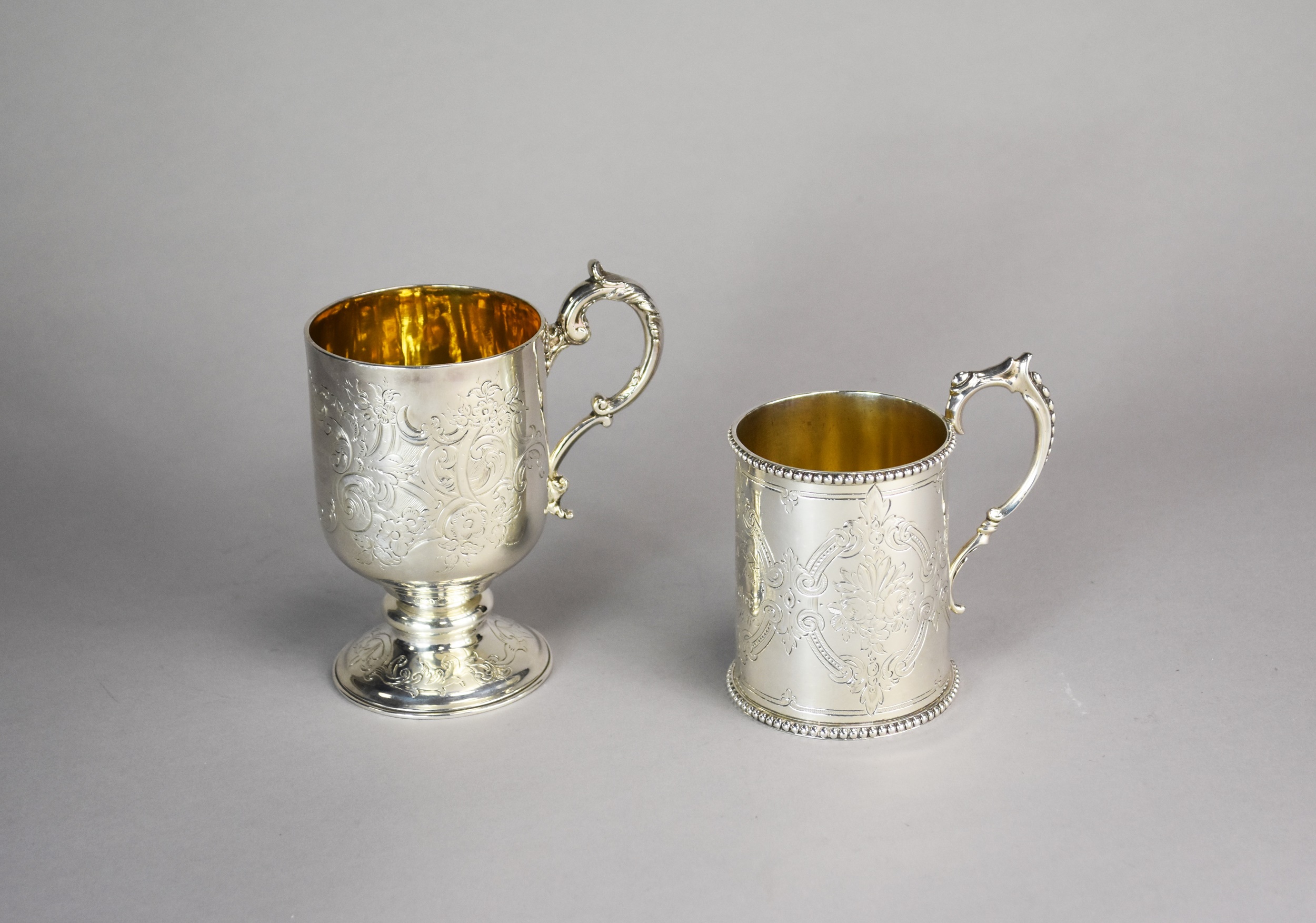 Two Victorian silver Christening mugs