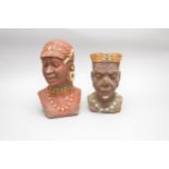 Two Ndorobo tribal terracotta busts