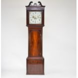A George III inlaid mahogany painted dial longcase clock, Walter Walson of Altrincham