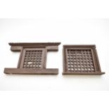 Two Tibetan carved wood window frames