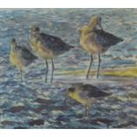 § David Bennett SWLA (b.1969) Blacktailed Godwits and Redshanks