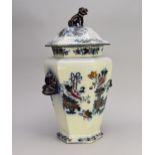 A large English ironstone pot pourri jar and cover