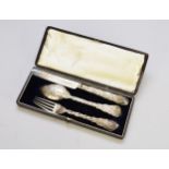 A William IV three piece silver Christening set