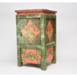 A Tibetan polychrome lacquered small cabinet
